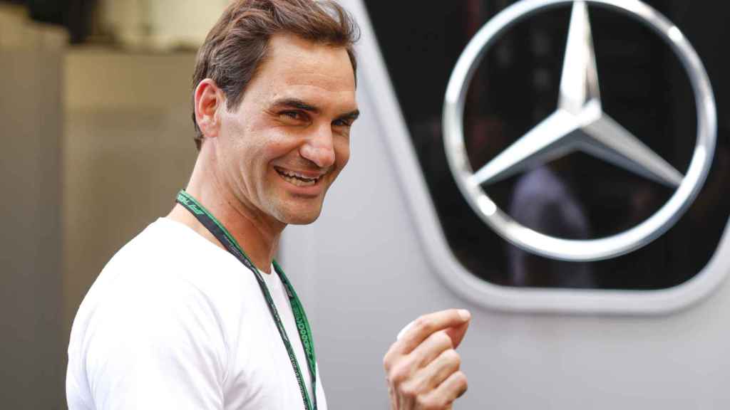 Roger Federer, durante el Gran Premio de España de F1 2022