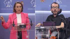 Cuca Gamarra y Pablo Echenique, portavoces de PP y Unidas Podemos en el Congreso.