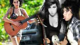 Amy Winehouse, con la guitarra adquirida a Guitarras Bros.