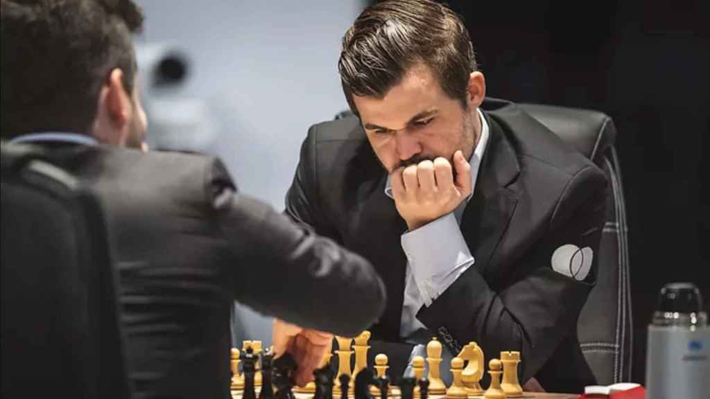 Magnus Carlsen, during a FIDE chess match
