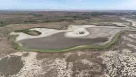La laguna de Santa Olalla seca, en el Parque Nacional de Doñana, a 2 de septiembre de 2022.