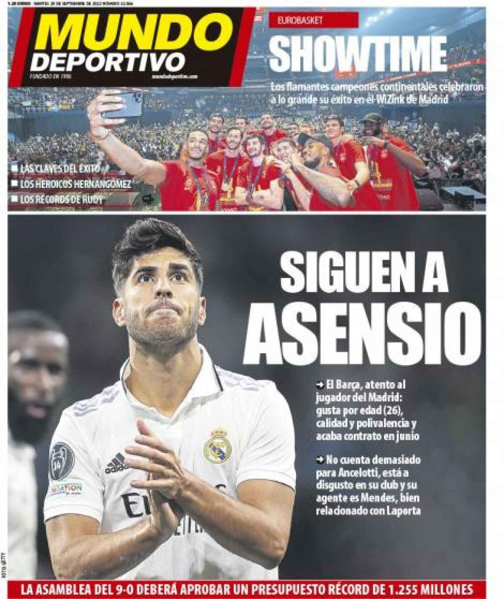 La portada del diario Mundo Deportivo (20/09/2022)