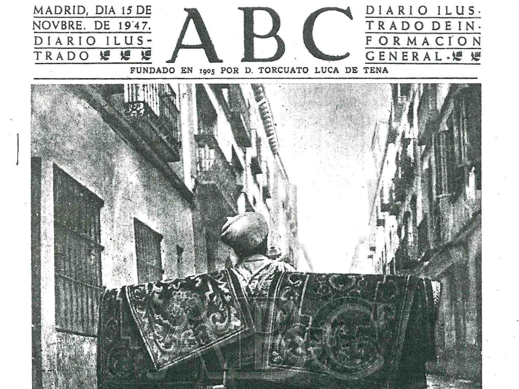 Portada del periódico ABC (15-11-1947).