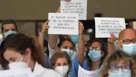 Protesta de sanitarios en Alicante durante la pandemia.