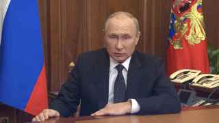 Vladimir Putin durante el discurso televisado de este miércoles.