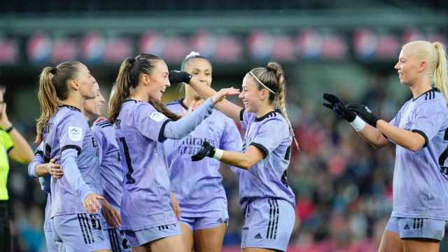 Las jugadoras del Real Madrid celebran un gol ante el Rosenborg.
