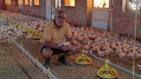 Eloy, criador de pollo en una granja de Zaragoza.