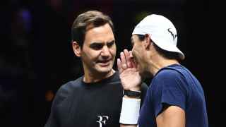 Rafa Nadal, con Roger Federer