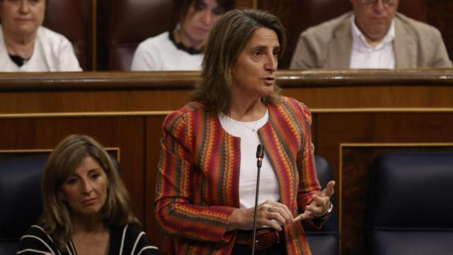 La vicepresidenta tercera, Teresa Ribera, durante una intervención en el Congreso de los Diputados.