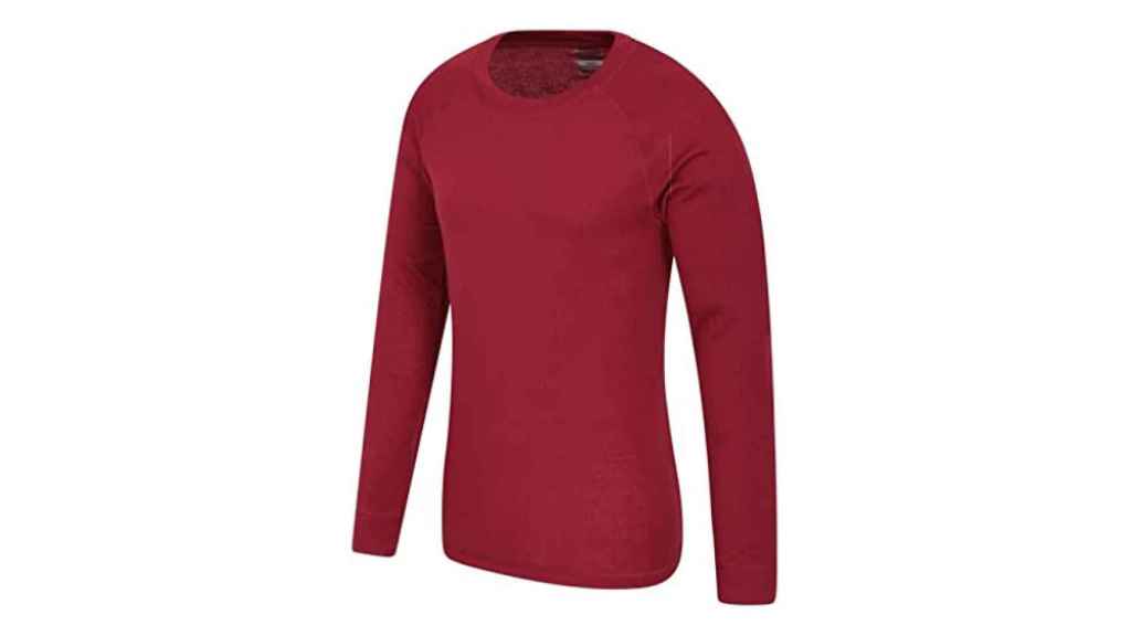 Camiseta ligera camiseta antibacteriana de secado rápido Mountain Warehouse Camiseta térmica interior de lana merina con manga larga para hombre Invierno 