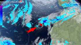 El ciclón situándose sobre Canarias en la previsión de ElTiempo.es