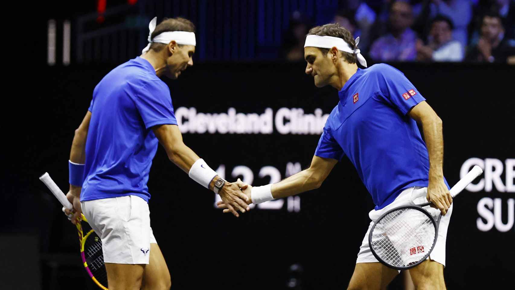 Complicidad total entre Rafa Nadal y Roger Federer