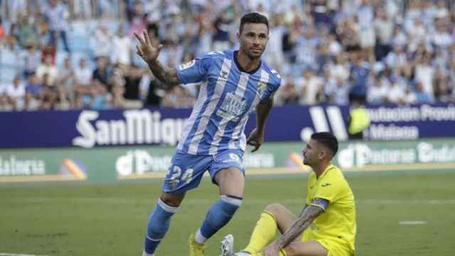 Rubén Castro celebra un gol con el Málaga CF