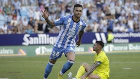 Rubén Castro celebra un gol con el Málaga CF