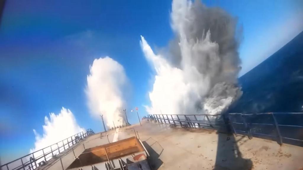 Captura de cámara a bordo mientras impacta Quicksink