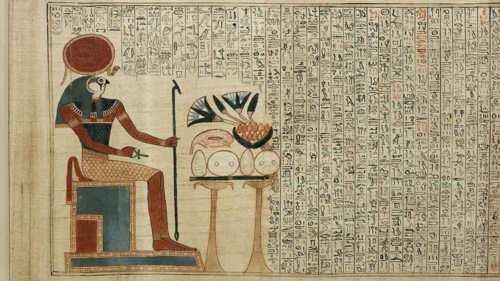 Detalle del papiro del Libro de los muertos de la reina Nedjmet (1070 a.C.), en cuyo textos figuran hechizos rituales. Foto: The Trustees of the British Museum