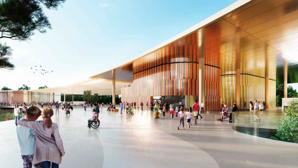Recreación de los pabellones de la futura Expo 2027.