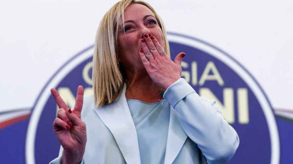 Giorgia Meloni celebra su victoria en las elecciones italianas.
