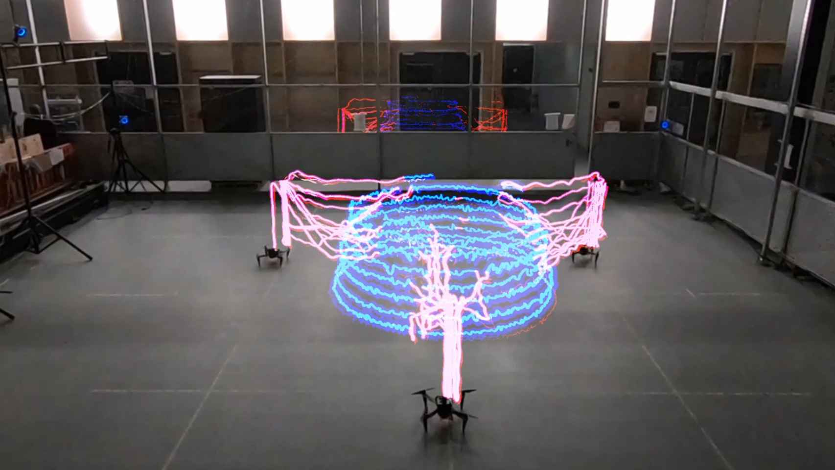 Simulación de construcción con drones