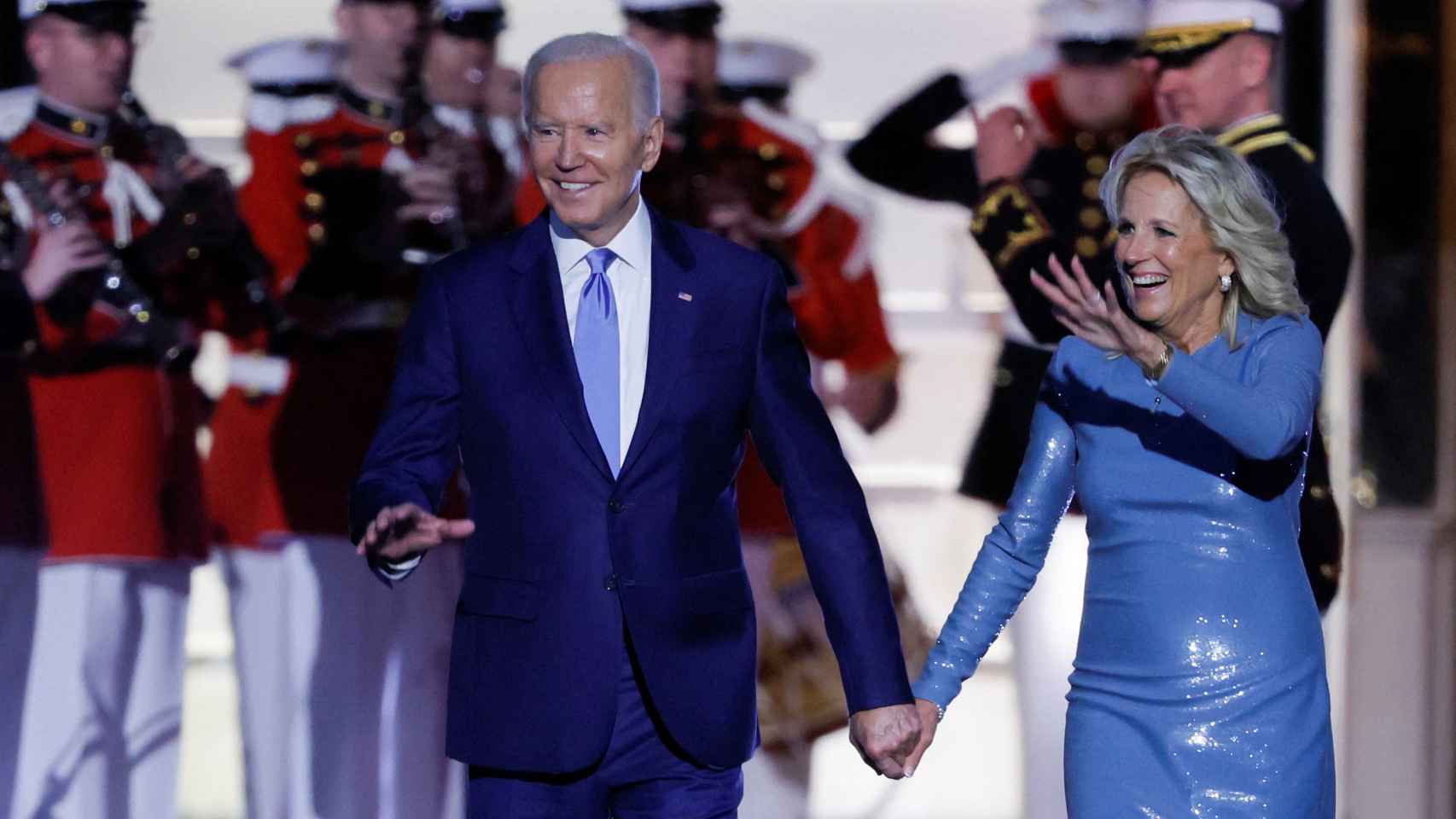 Joe Biden y su esposa, Jill Biden, en la recepción a Elton John en la Casa Blanca.