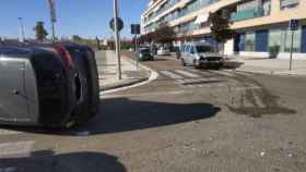 Imagen del impacto entre ambos vehículos en Valladolid