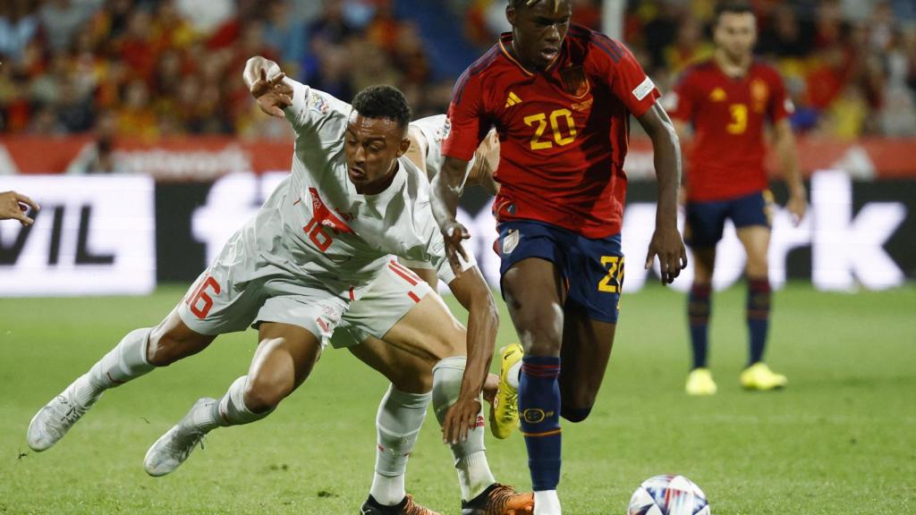 Nico Williams, durante el partido España - Suiza de la UEFA Nations League