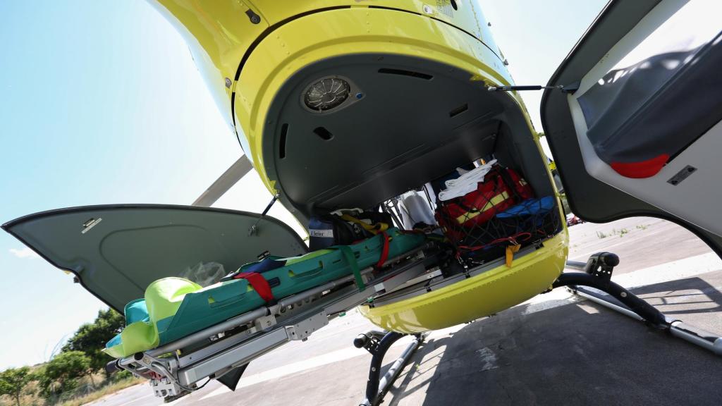 Imagen de un helicóptero medicalizado. Foto: Óscar Huertas