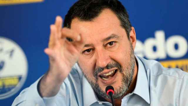 Matteo Salvini, líder de Liga Norte, en rueda de prensa el pasado lunes en Milán.