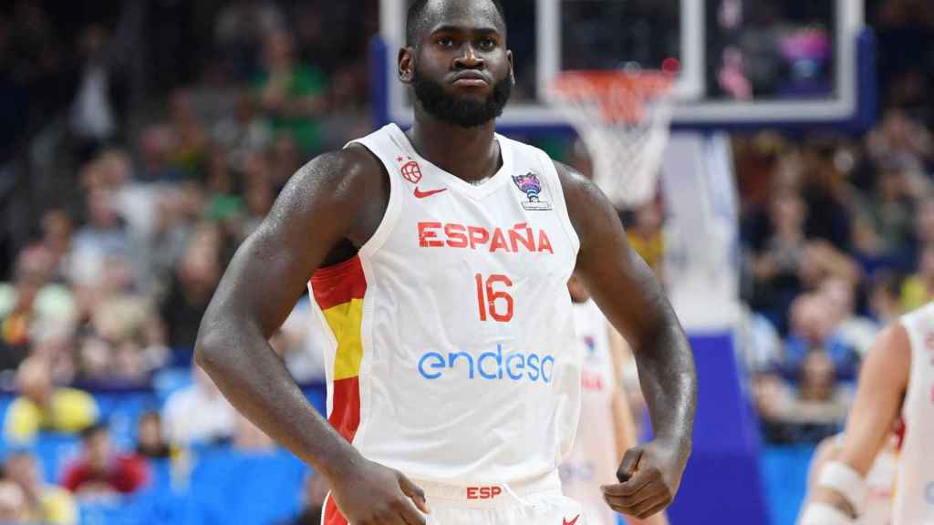 Usman Garuba durante un partido del Eurobasket con España
