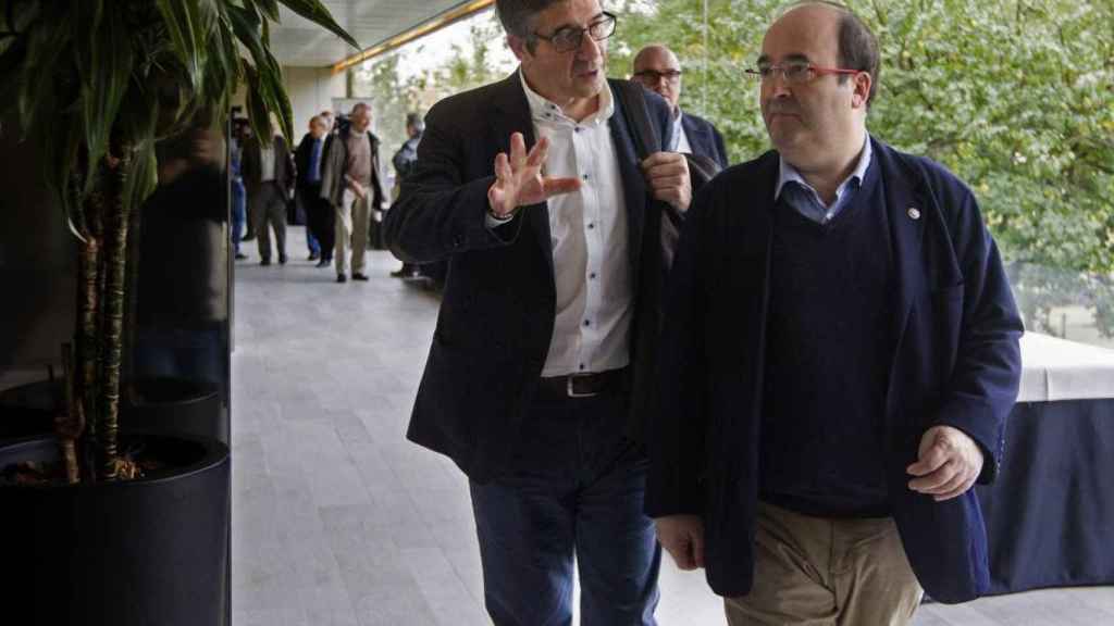 El portavoz del PSOE en el Congreso, Partxi López, y el ministro de Cultura, Miquel Iceta.