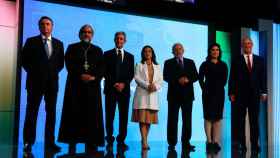 Los candidatos a la presidencia de Brasil en el debate.