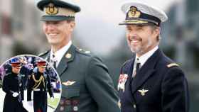 Los príncipes daneses, en un acto oficial con uniforme militar.
