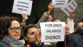 Una manifestación de los trabajadores exigiendo una subida salarial