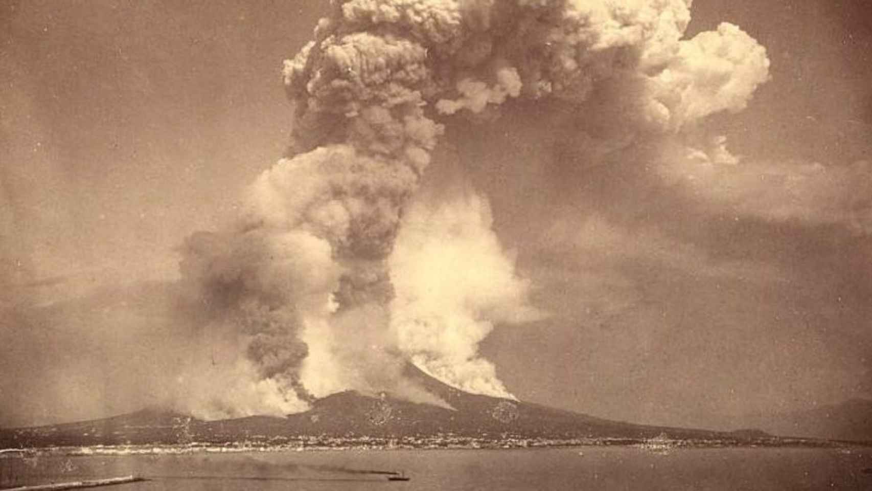 Imagen de una erupción del Vesubio en el año 1880. Foto: Universidad de Connecticut