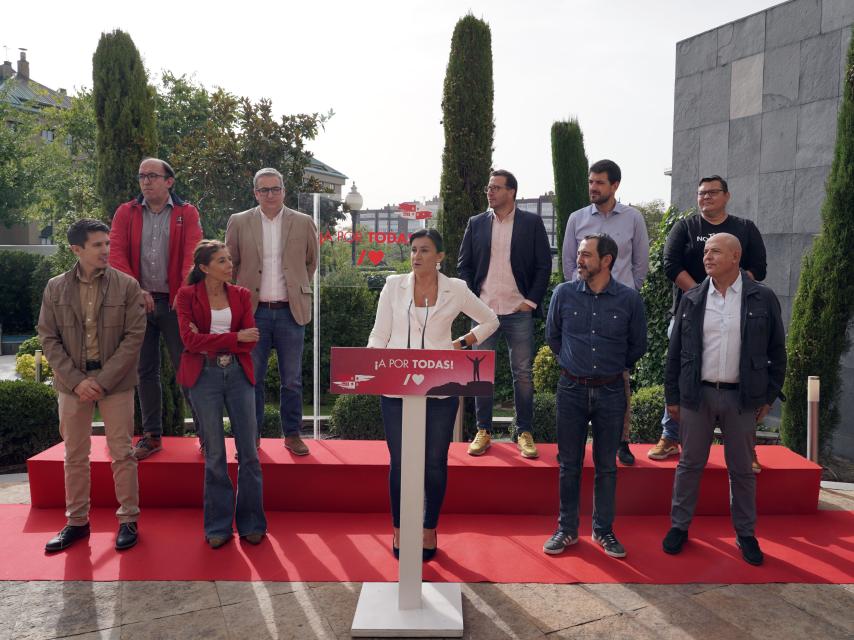 La secretaria de organización del PSCyL, Ana Sánchez, durante la rueda de prensa de este lunes.