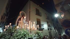 Paso de la Virgen del Rosario antes del incidente.