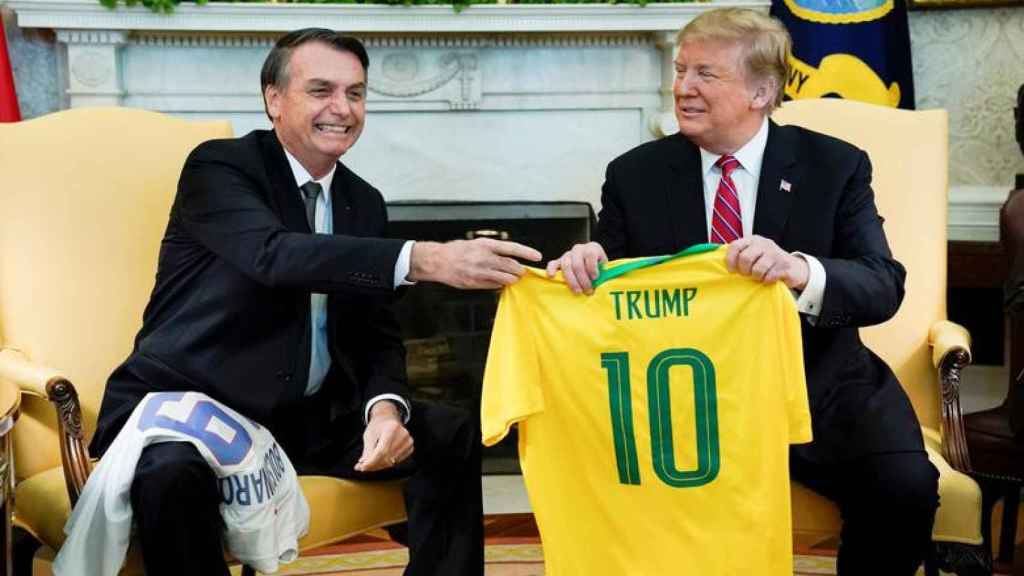 Trump y Bolsonaro durante la visita del presidente brasileño a la Casa Blanca.