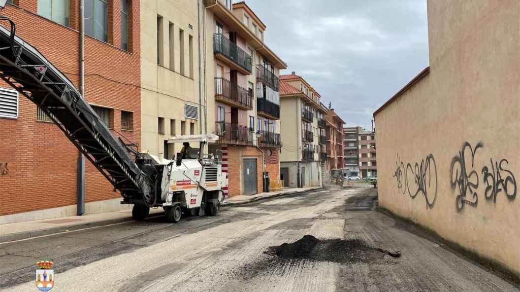 Obras de pavimentación en Benavente