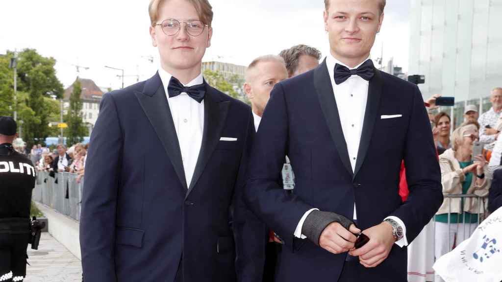 Sverre Magnus y Marius Borg en la celebración del 18 cumpleaños de su hermana la princesa Ingrid Alexandra.