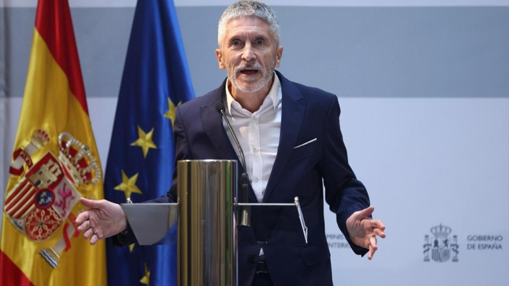 El ministro Grande-Marlaska, este lunes en la presentación del informe sobre la evolución de los delitos de odio.