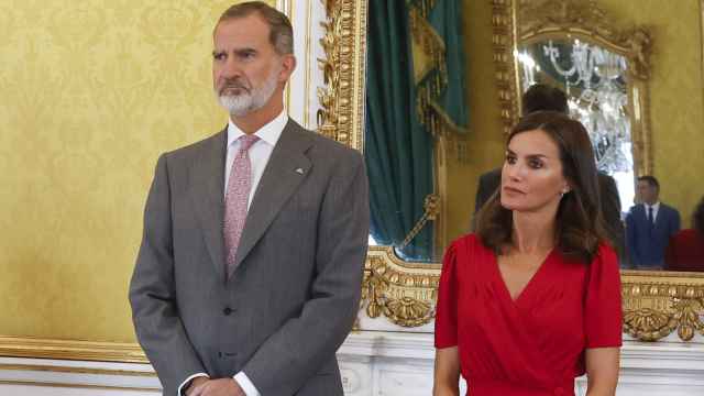 Los reyes Felipe VI y Letizia este martes en Aranjuez.