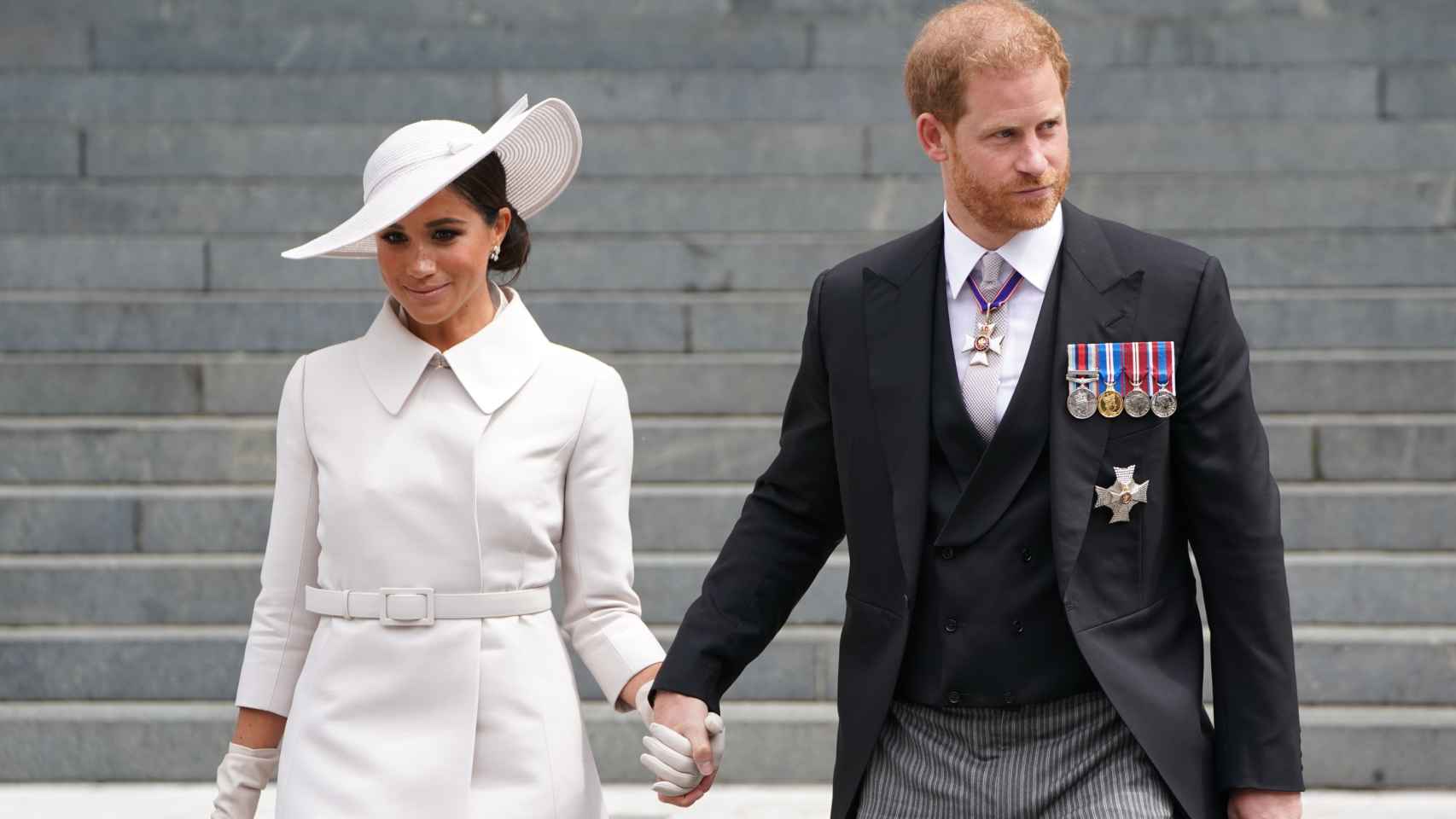El príncipe Harry y Meghan Markle en el Jubileo de Platino de Isabel II.