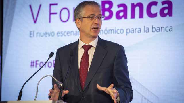 Pablo Hernández de Cos, gobernador del Banco de España, durante su intervención en un foro de El Economista.