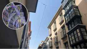 Los primeros cables de las luces de Navidad en Valladolid