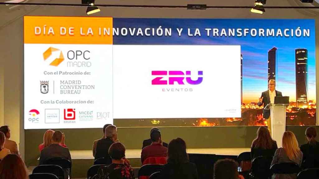 Miguel Ángel Zafrilla, CEO de ZRU Eventos, durante la presentación de la aplicación en Madrid.