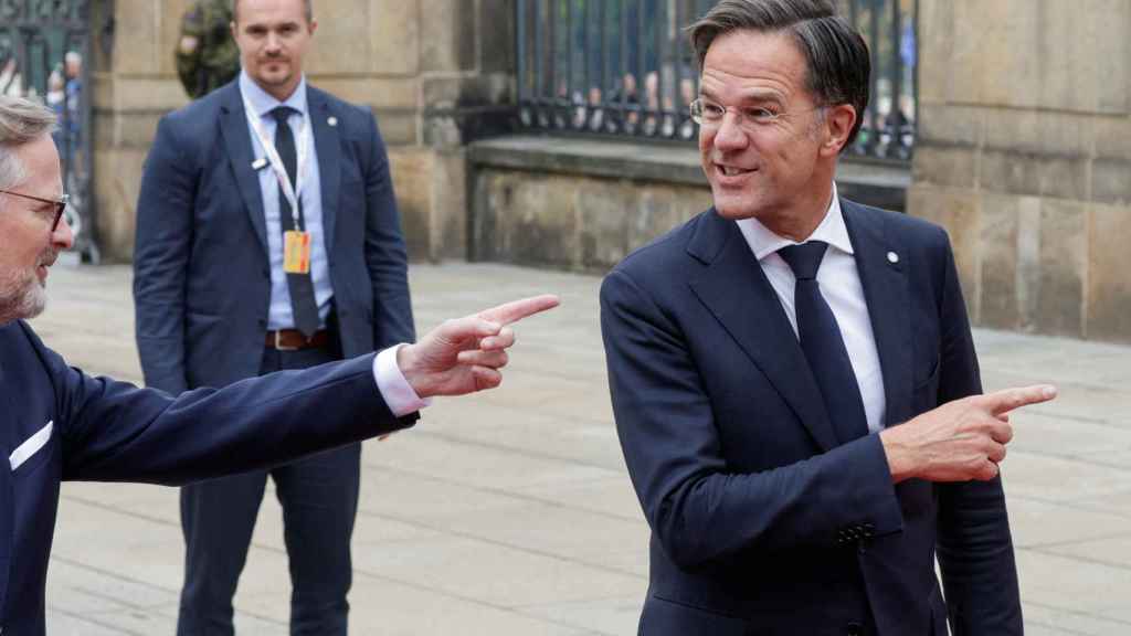 El primer ministro holandés, Mark Rutte, a su llegada a Praga