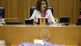 La ministra de Hacienda, María Jesús Montero, en la presentación de los Presupuestos, este jueves.