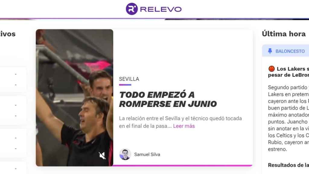 Imagen de la web de 'Relevo'.