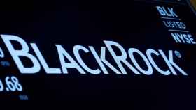 Logo de BlackRock en la Bolsa de Nueva York.
