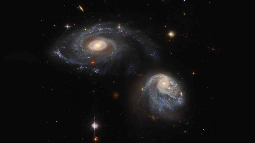 Galaxias interactuando en una fotografía del Hubble.